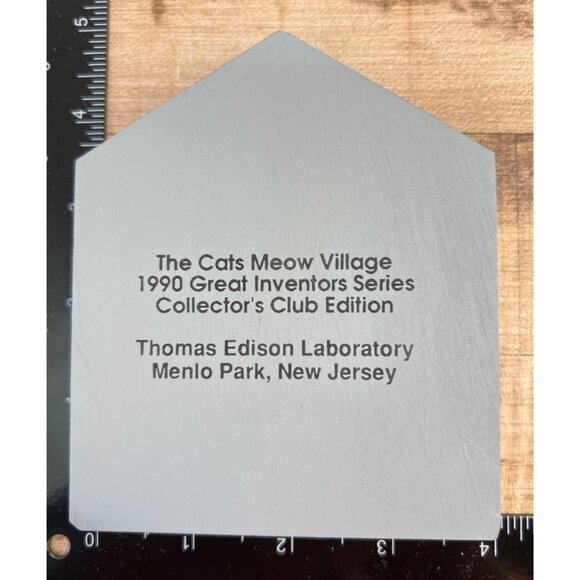 The Cats Meow Village 1990 Great Inventors Series Collectors Club Edition Thomas - Picture 2 of 2